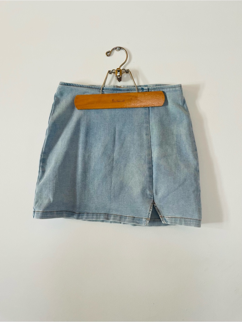 wild fable Light Blue Denim Mini Skirt with Front Slit